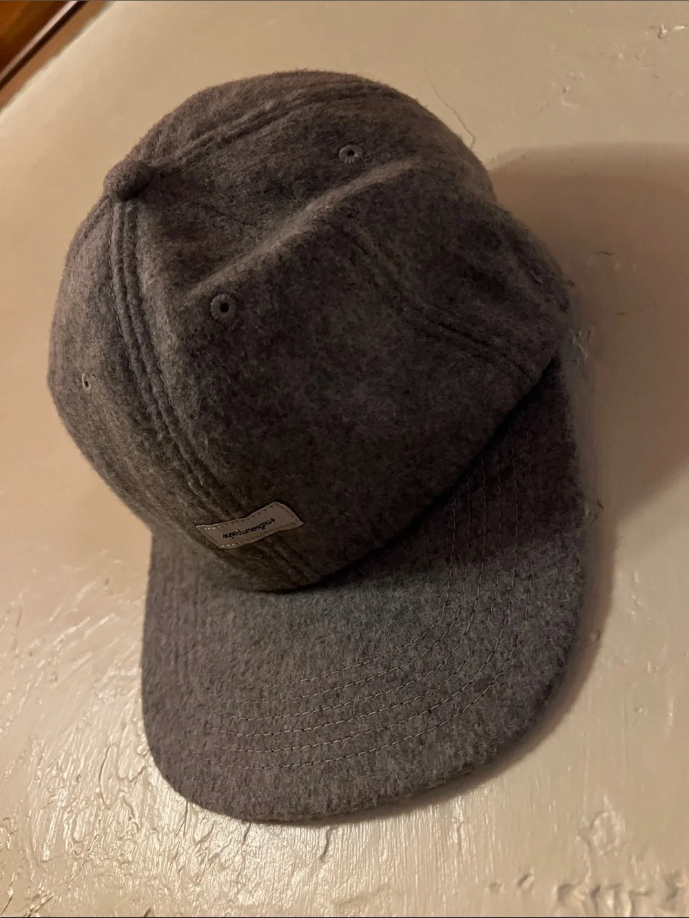 SUPERHUMONGOUS Gray Italian Melton Wool Baseball Cap
